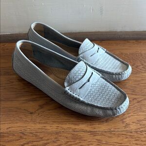 Ralph Lauren Camila Gray Leather Loafers